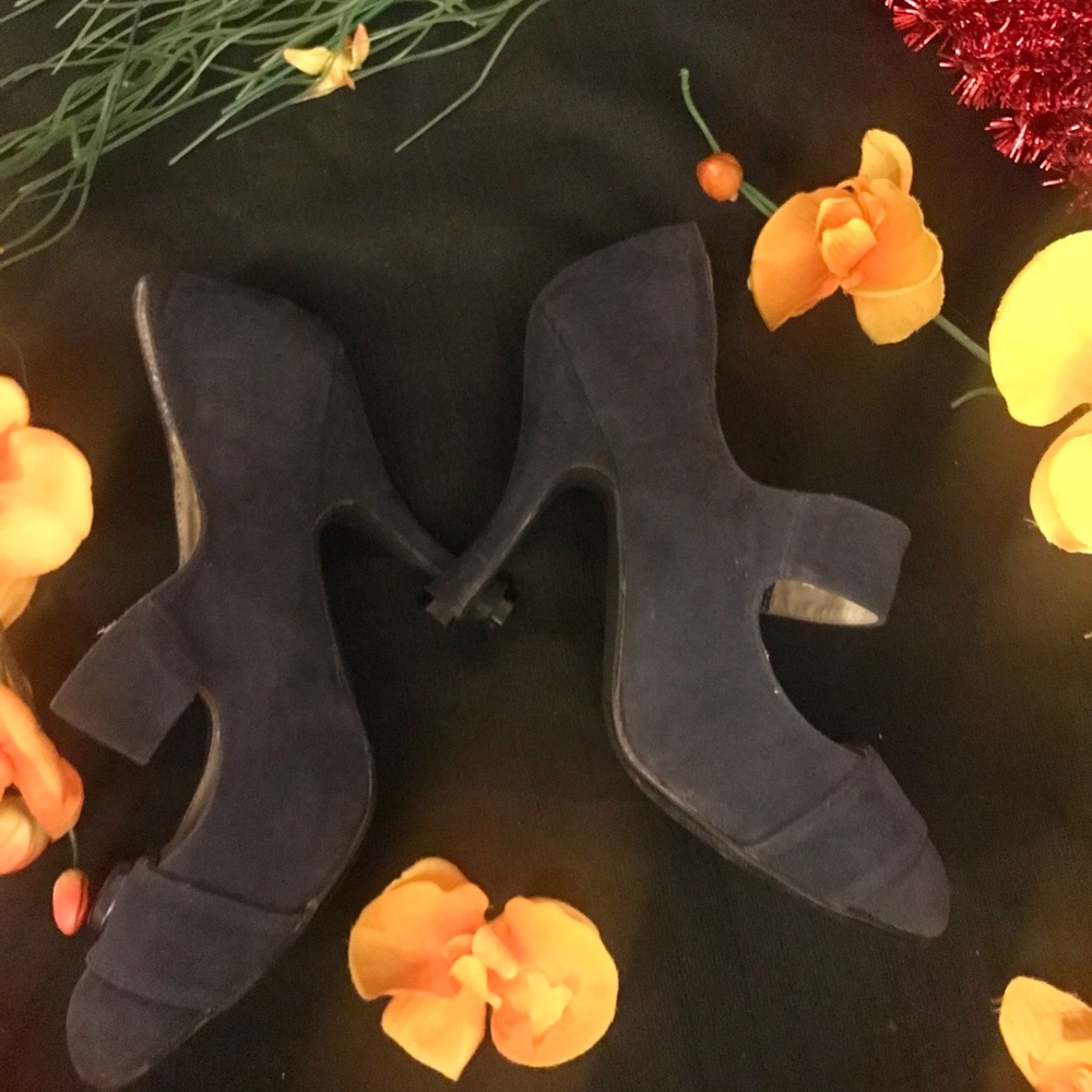 Mojo Moxy Blue Suede Heels - Picture 6 of 7